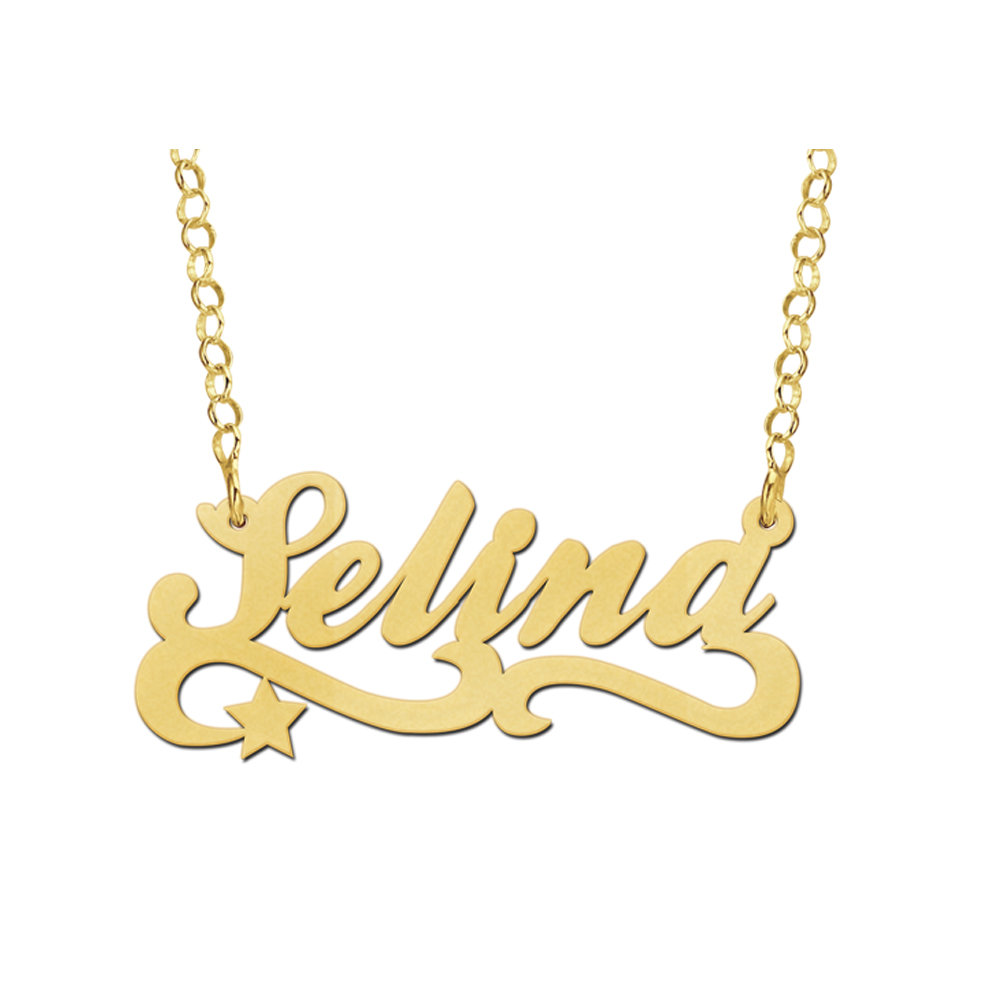 Naam ketting goud over zilver model Selina