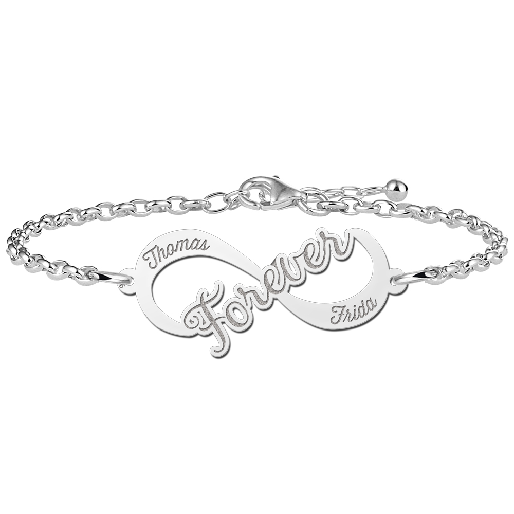 Zilveren infinity armband forever