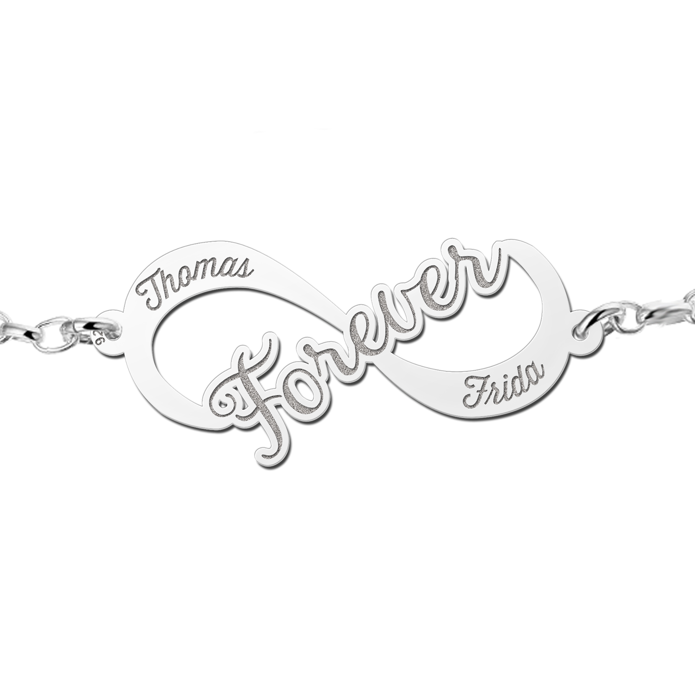 Zilveren infinity armband forever