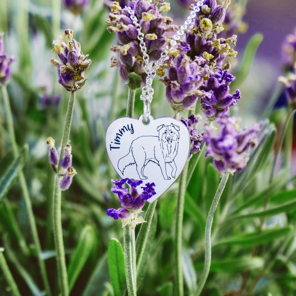 Zilveren dieren ketting met gravure Duitse Herder