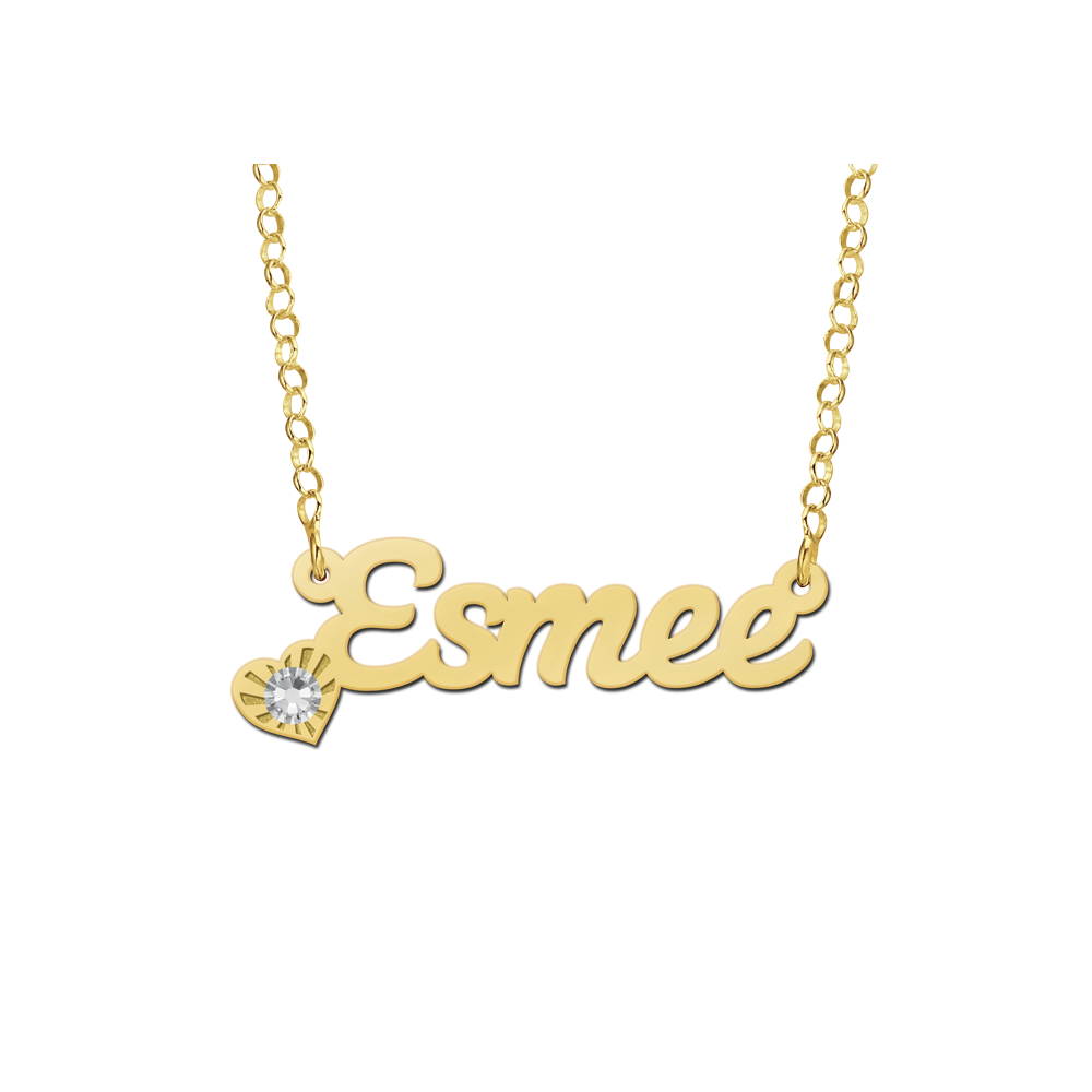 Gouden naam ketting model Esmee Gouden naam ketting model Esmee