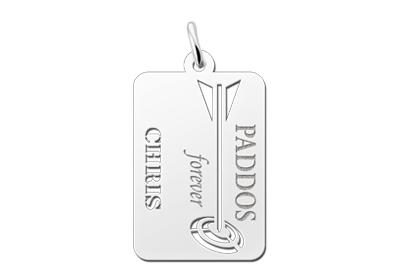 Clubhanger zilver dart vereniging Paddos Forever incl. collier 45-50cm Clubhanger zilver dart vereniging Paddos Forever incl. collier 45-50cm
