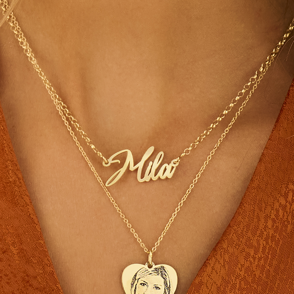 Gouden naamketting model Mila