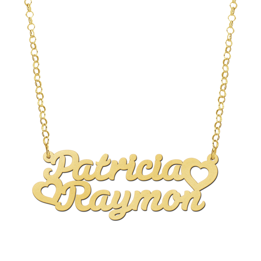 Vergulde naamketting model Patricia-Raymon