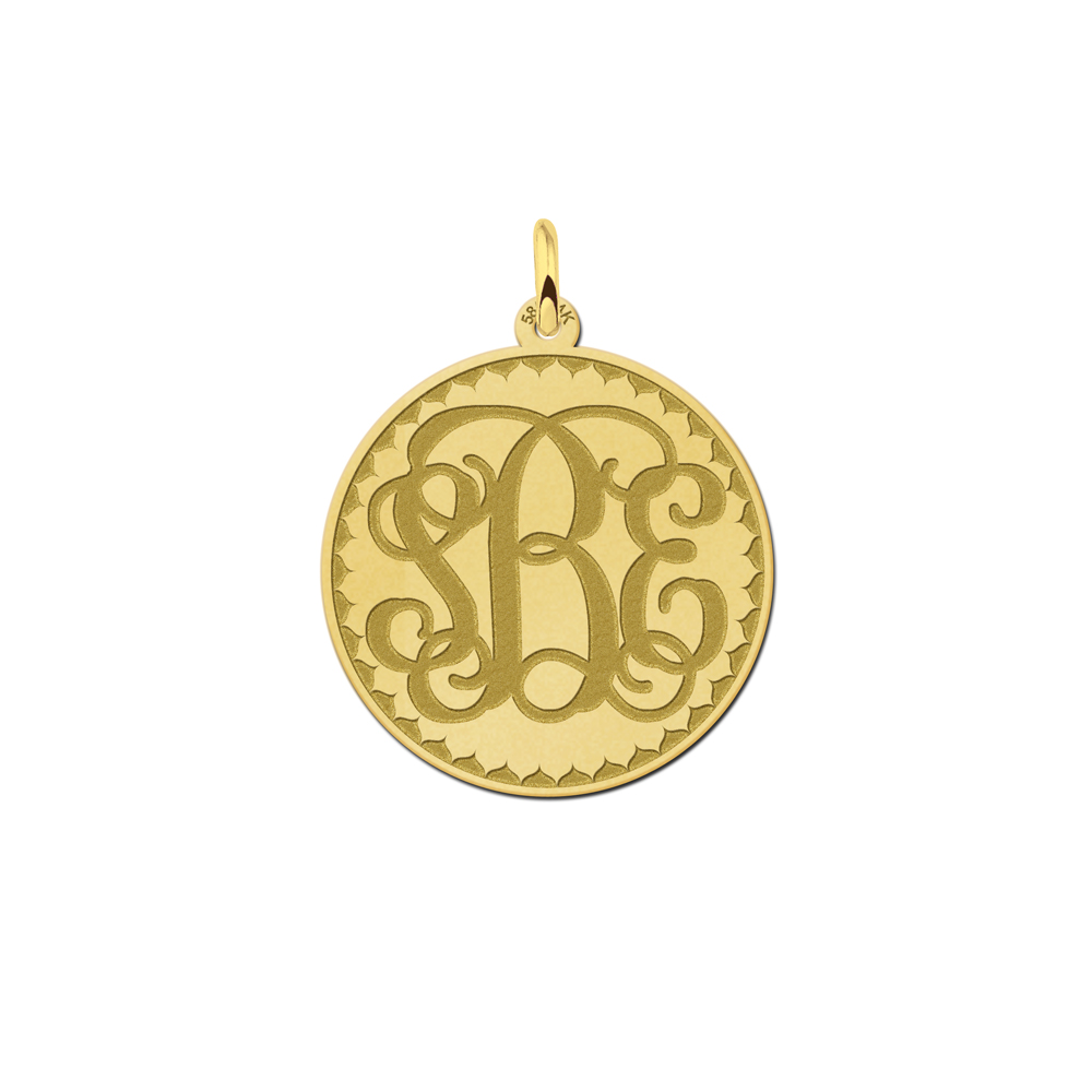 Gouden initialen hanger gravure