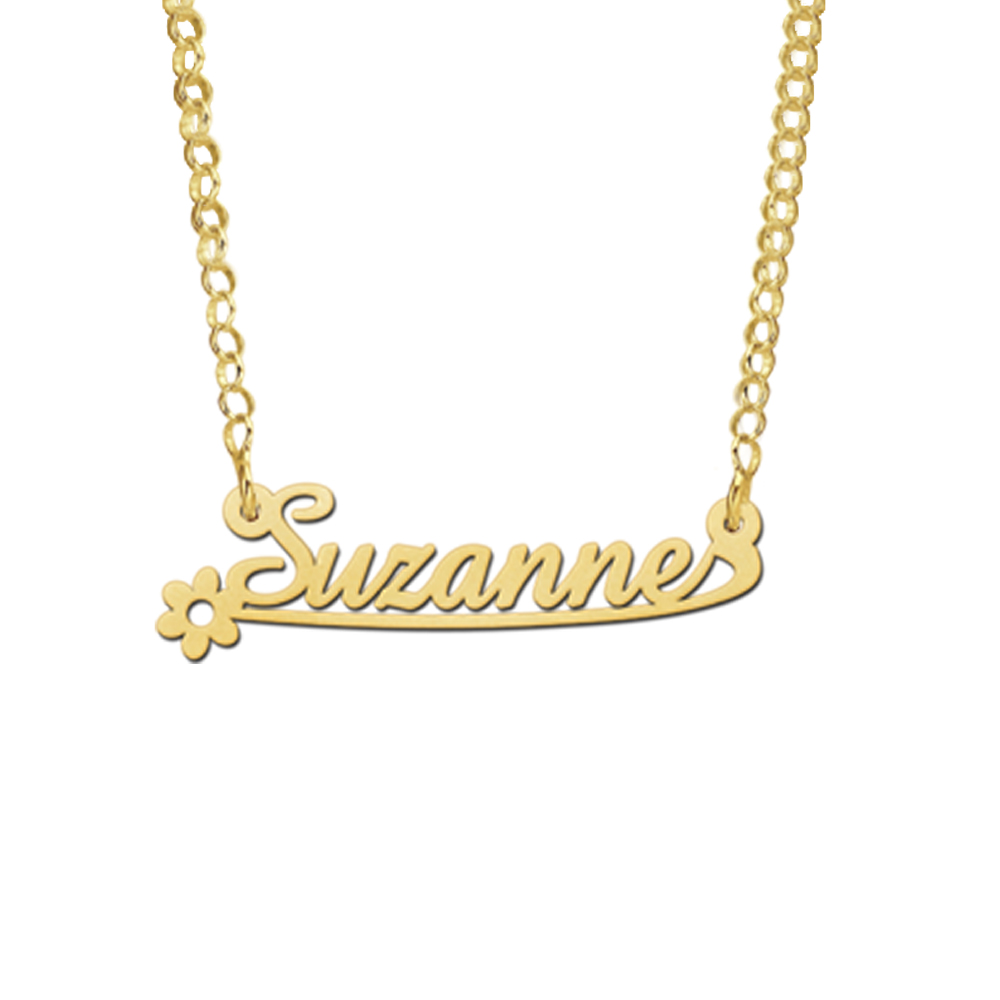 Gouden kinder naamketting model Suzanne