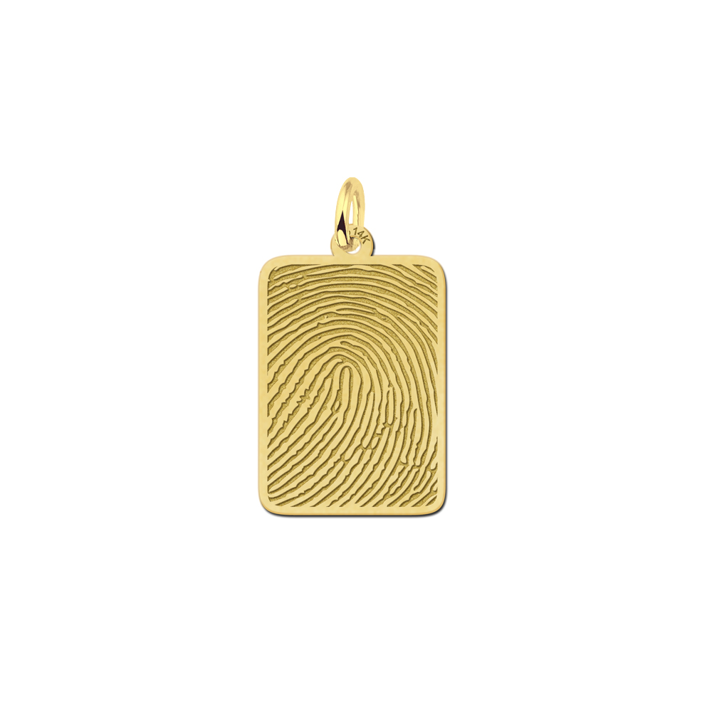 Gouden vingerafdruk sieraad dogtag