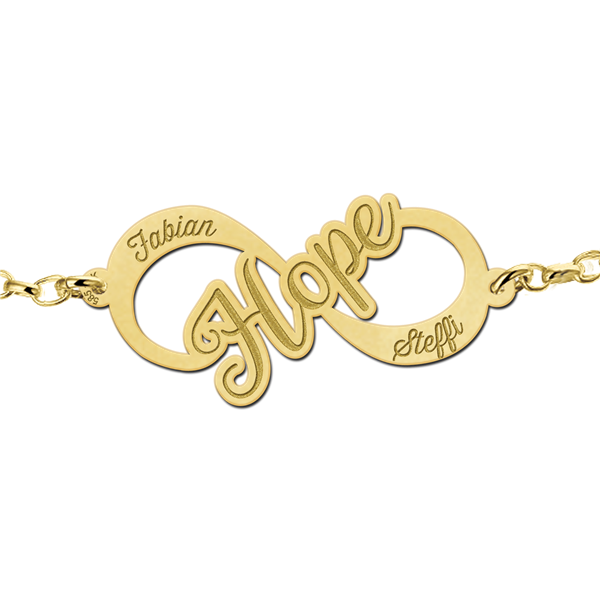 Gouden infinity armband "Hope"