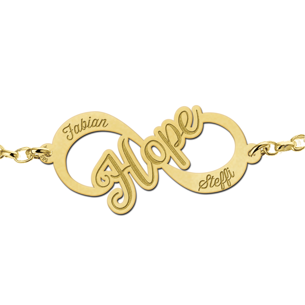 Gouden infinity armband "Hope"