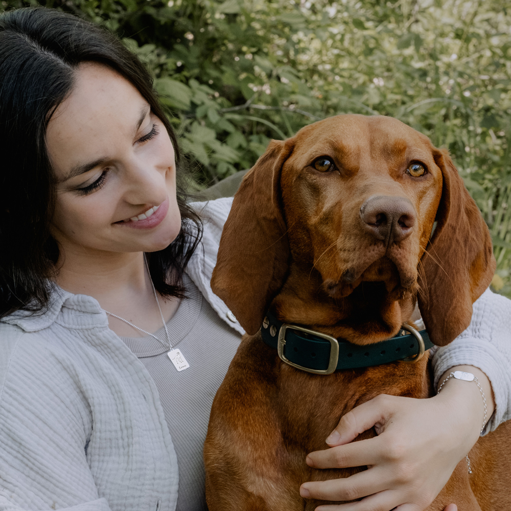 Gepersonaliseerde honden hanger Pomeriaan zilver