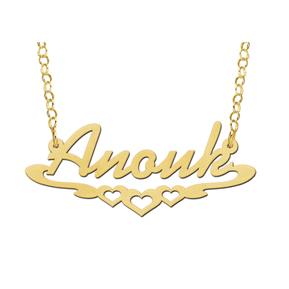 Gouden naamketting model Anouk