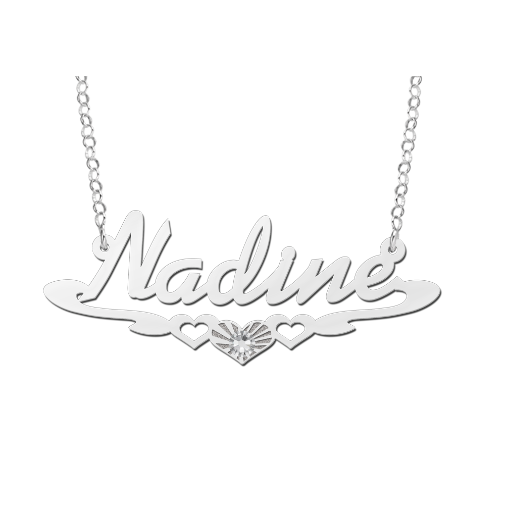 Zilveren naamketting model Nadine Zilveren naamketting model Nadine