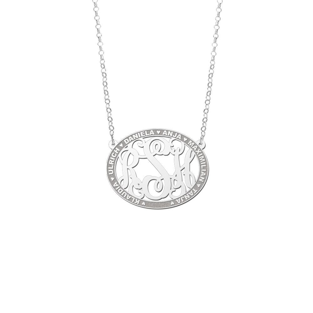 Monogram ketting met namen