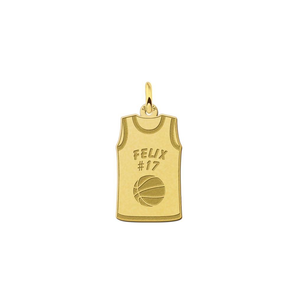 Sporthanger basketbalshirt goud