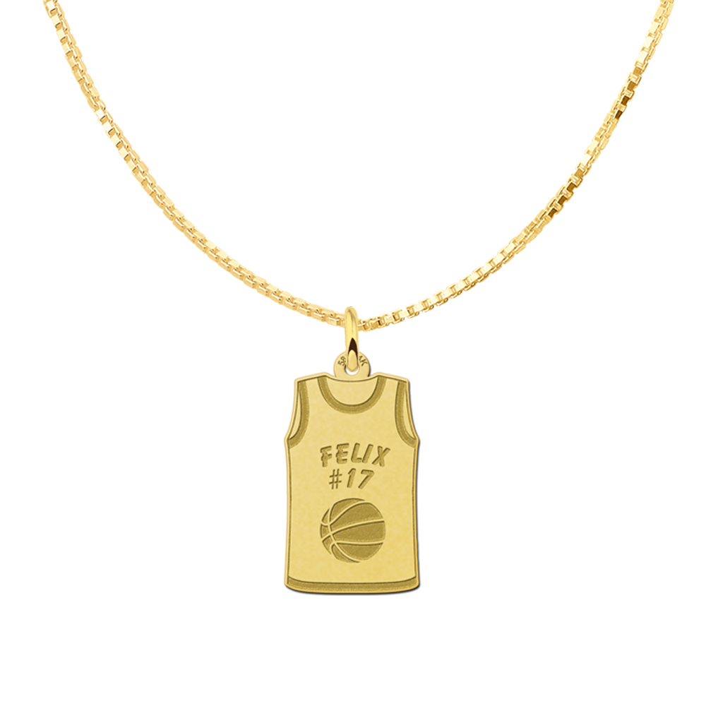 Sporthanger basketbalshirt goud