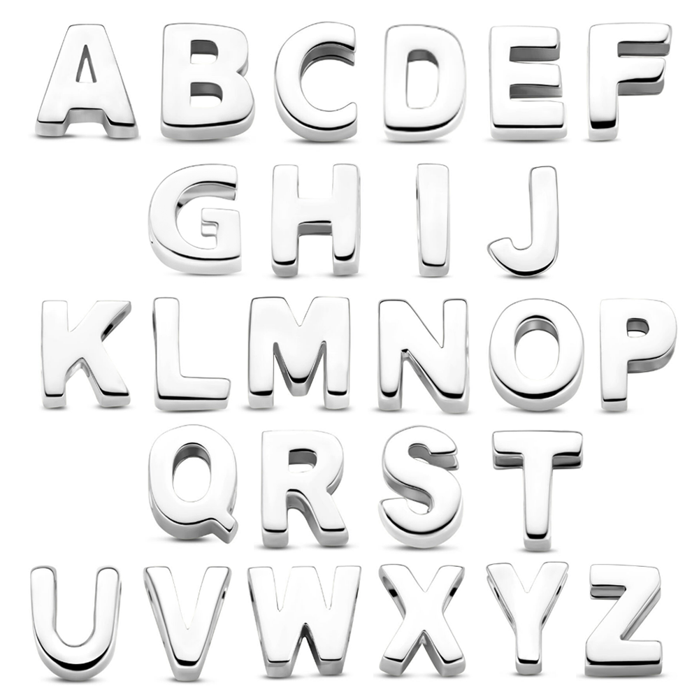 Gepersonaliseerd Zilveren Letterhangertje – Initiaal naar Keuze