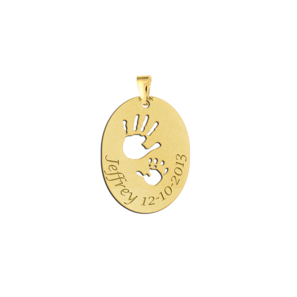 Gouden geboorte sieraad handjes Gouden geboorte sieraad handjes
