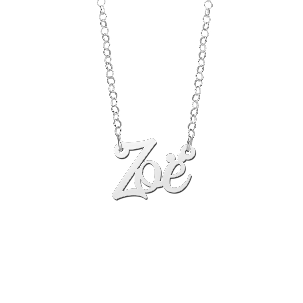 Zilveren naamketting Zoë