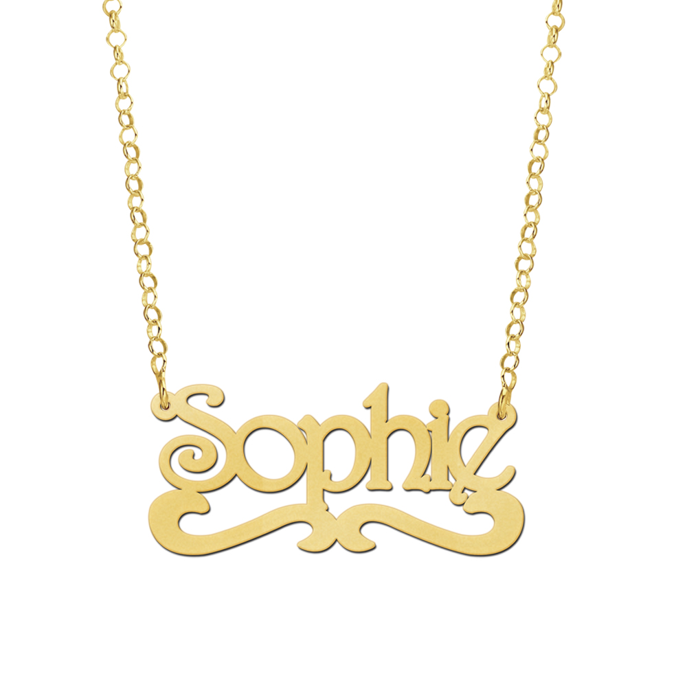 Gouden naamketting model Sophie