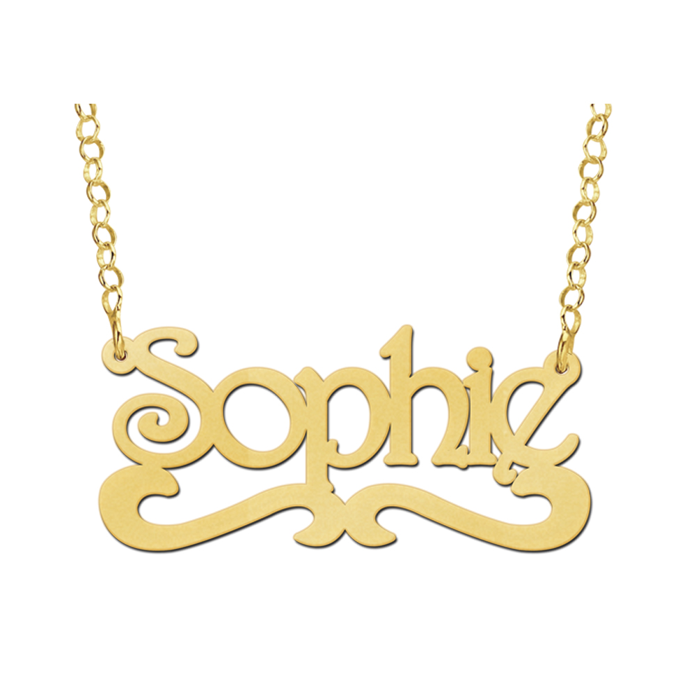 Gouden naamketting model Sophie Gouden naamketting model Sophie