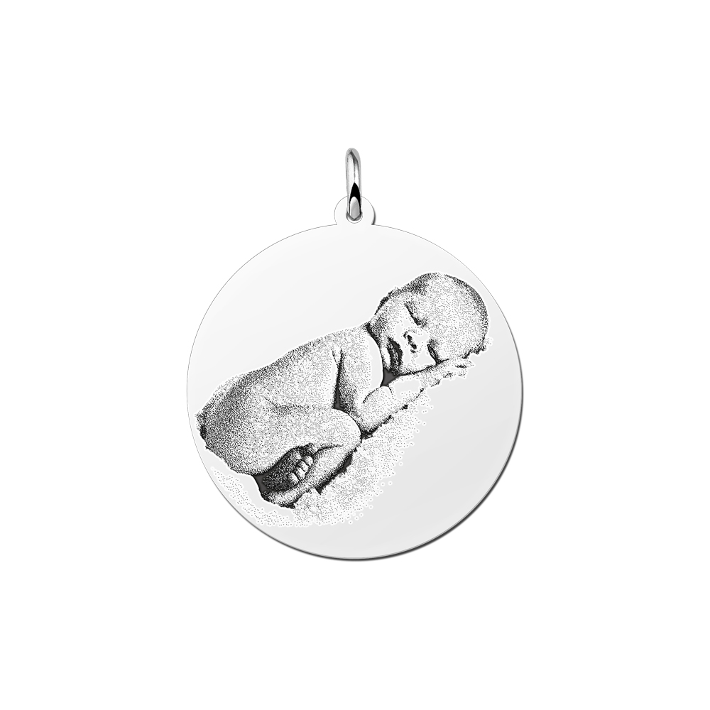 Zilveren foto hanger rond Zilveren foto hanger rond