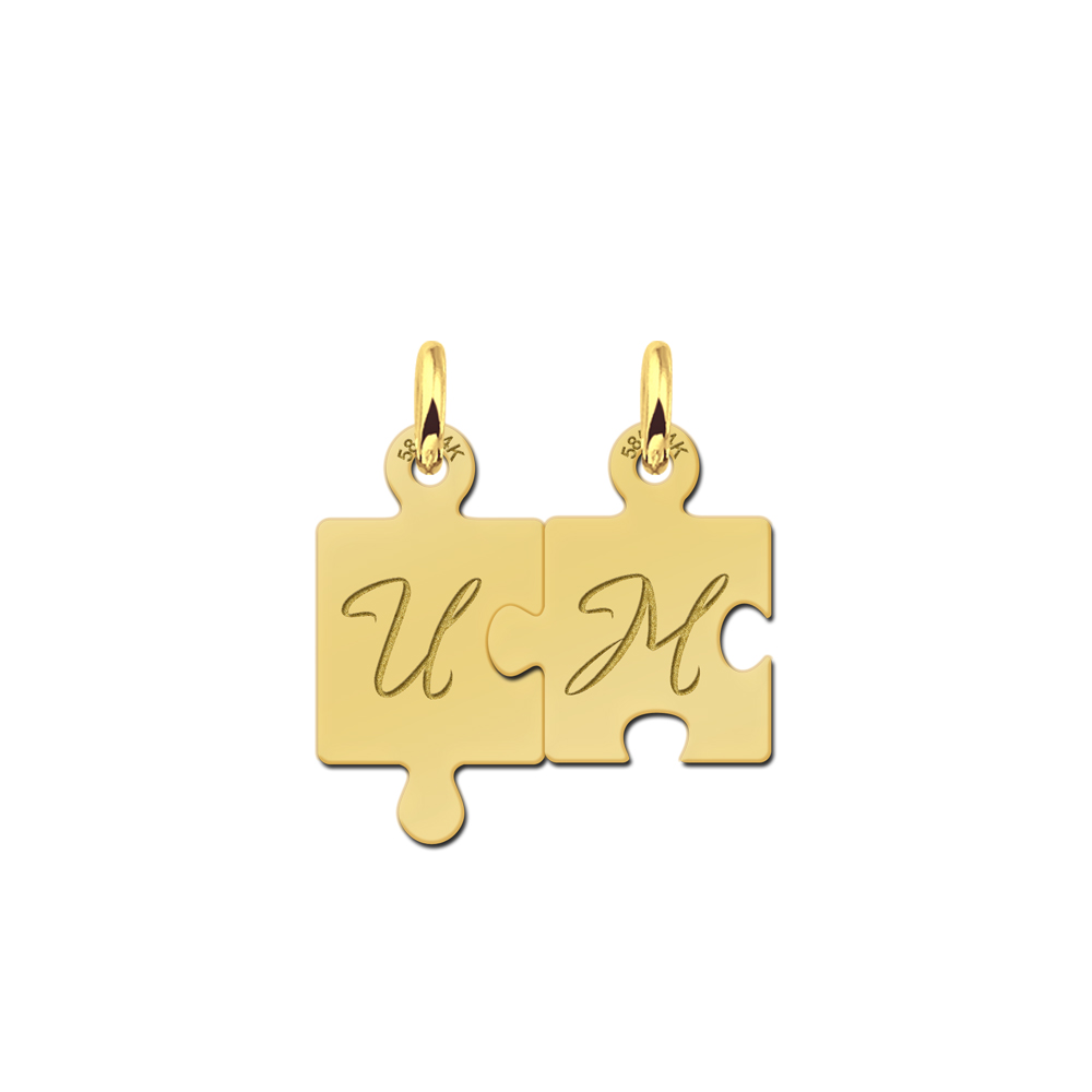 Gouden breekhangertje puzzelstuk Gouden breekhangertje puzzelstuk