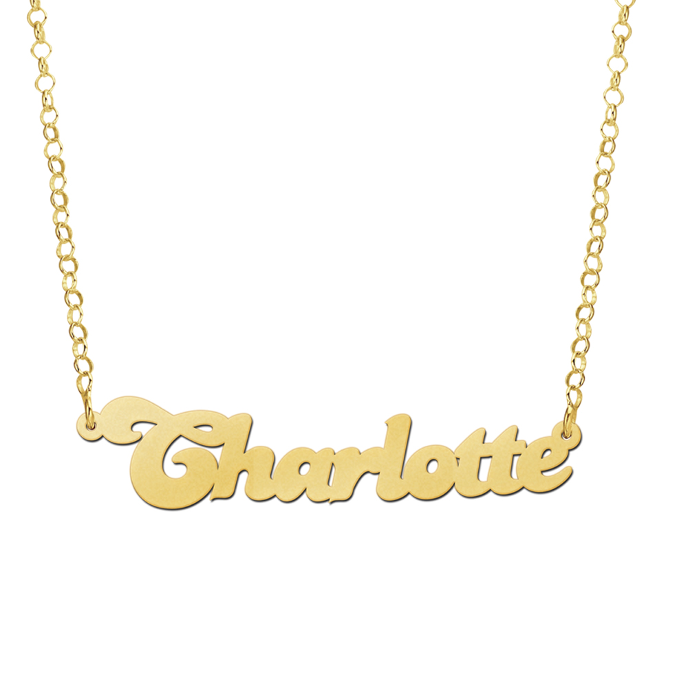 Gouden naamketting model Charlotte