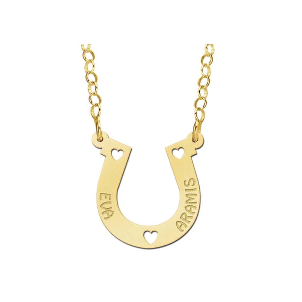 Gouden paardenketting met hoefijzer