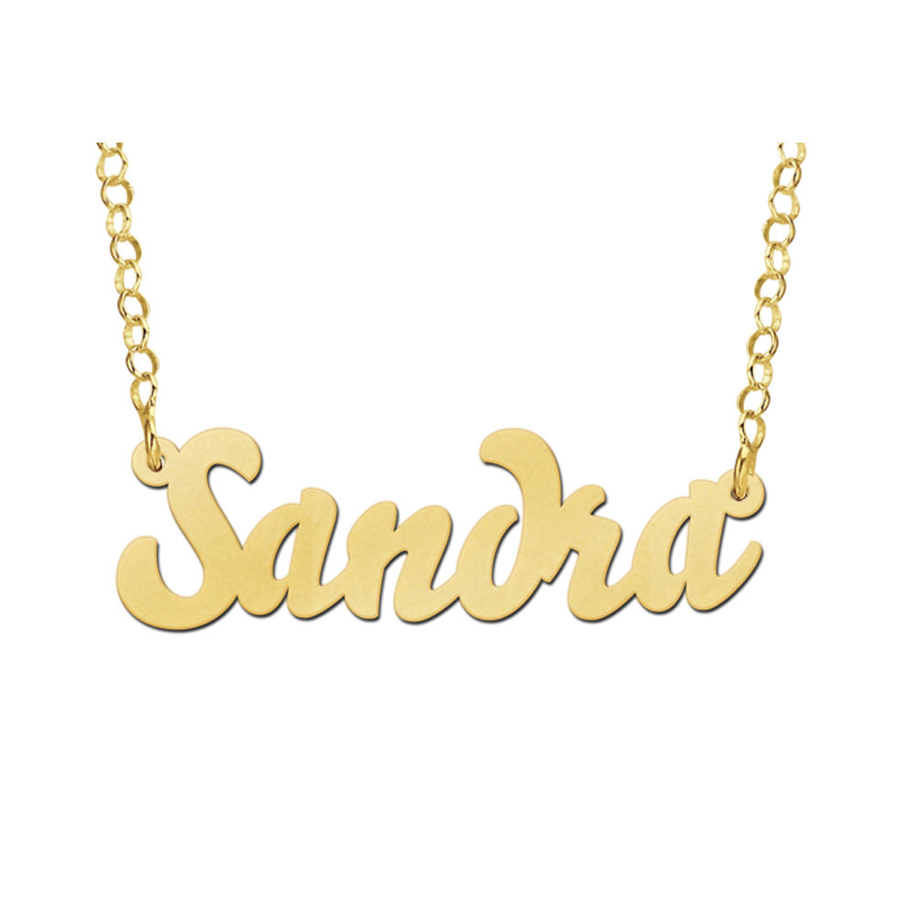 Gouden naamketting model Sandra
