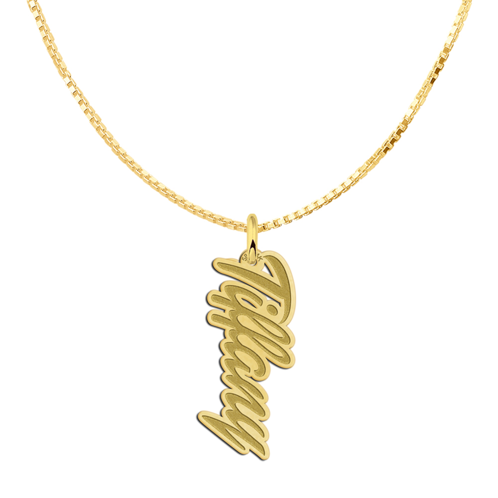 Gouden hanger met naam model 'Tiffany'