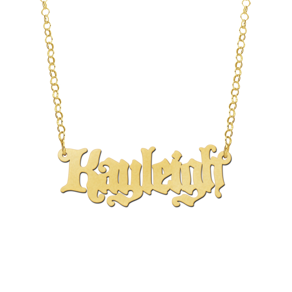 Gouden naamketting model Kayleigh