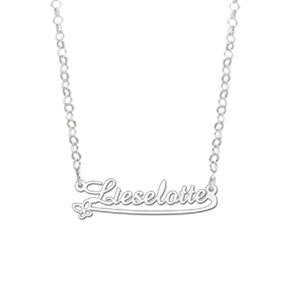 Zilveren naamketting model Lieselotte