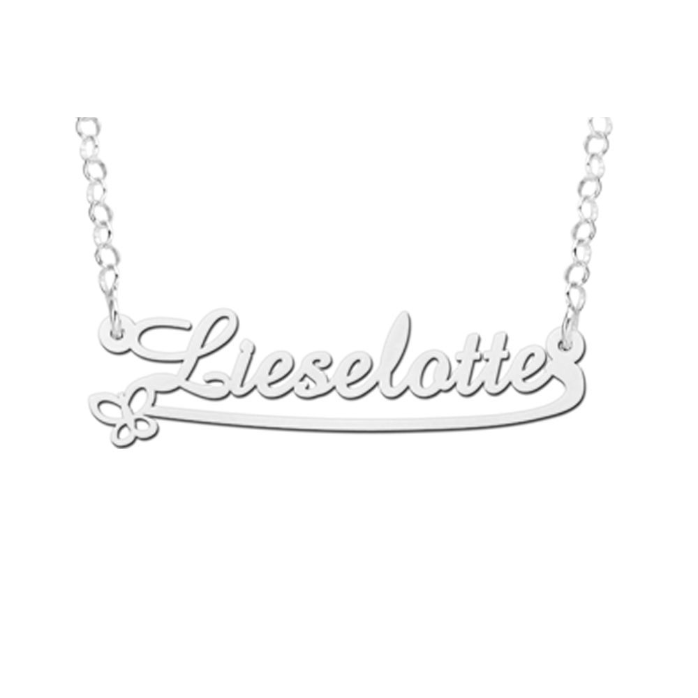 Zilveren naamketting model Lieselotte