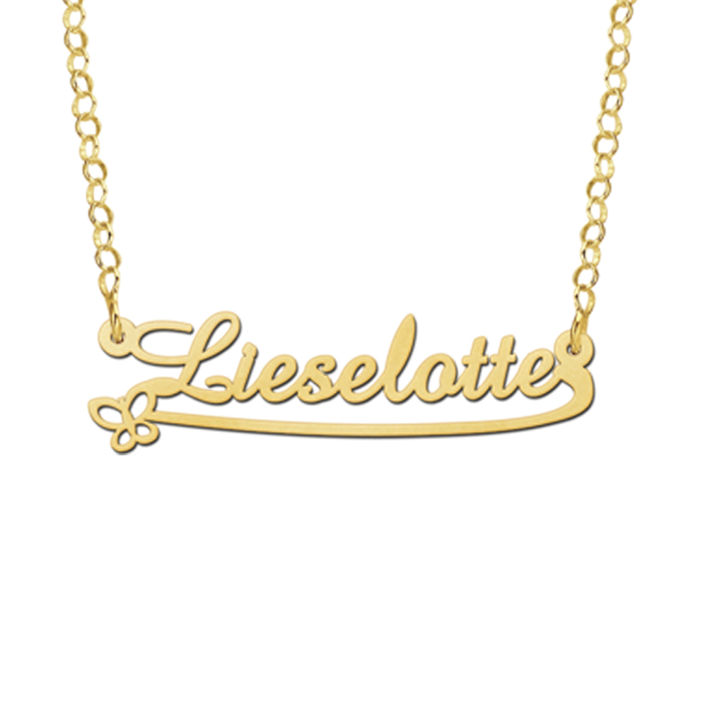 Gouden kinder naamketting model Lieselotte