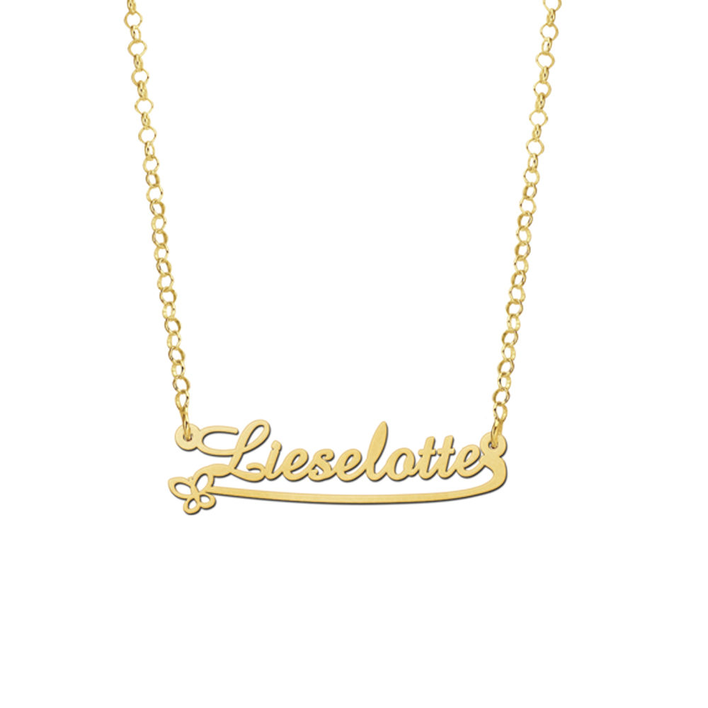 Gouden kinder naamketting model Lieselotte
