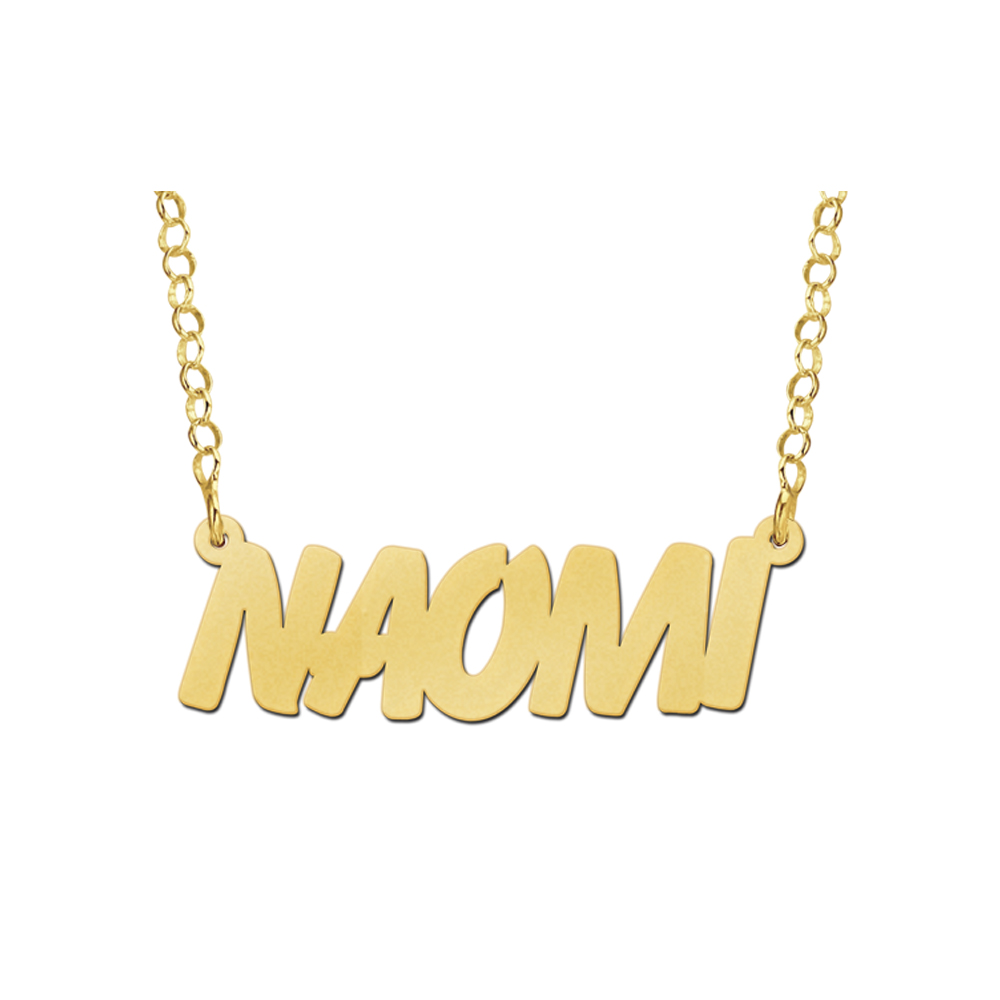 Gouden naamketting model Naomi
