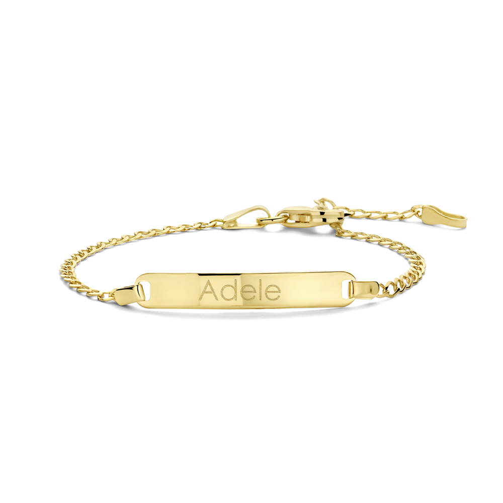 Gouden Baby armband met naamgravure Gourmet