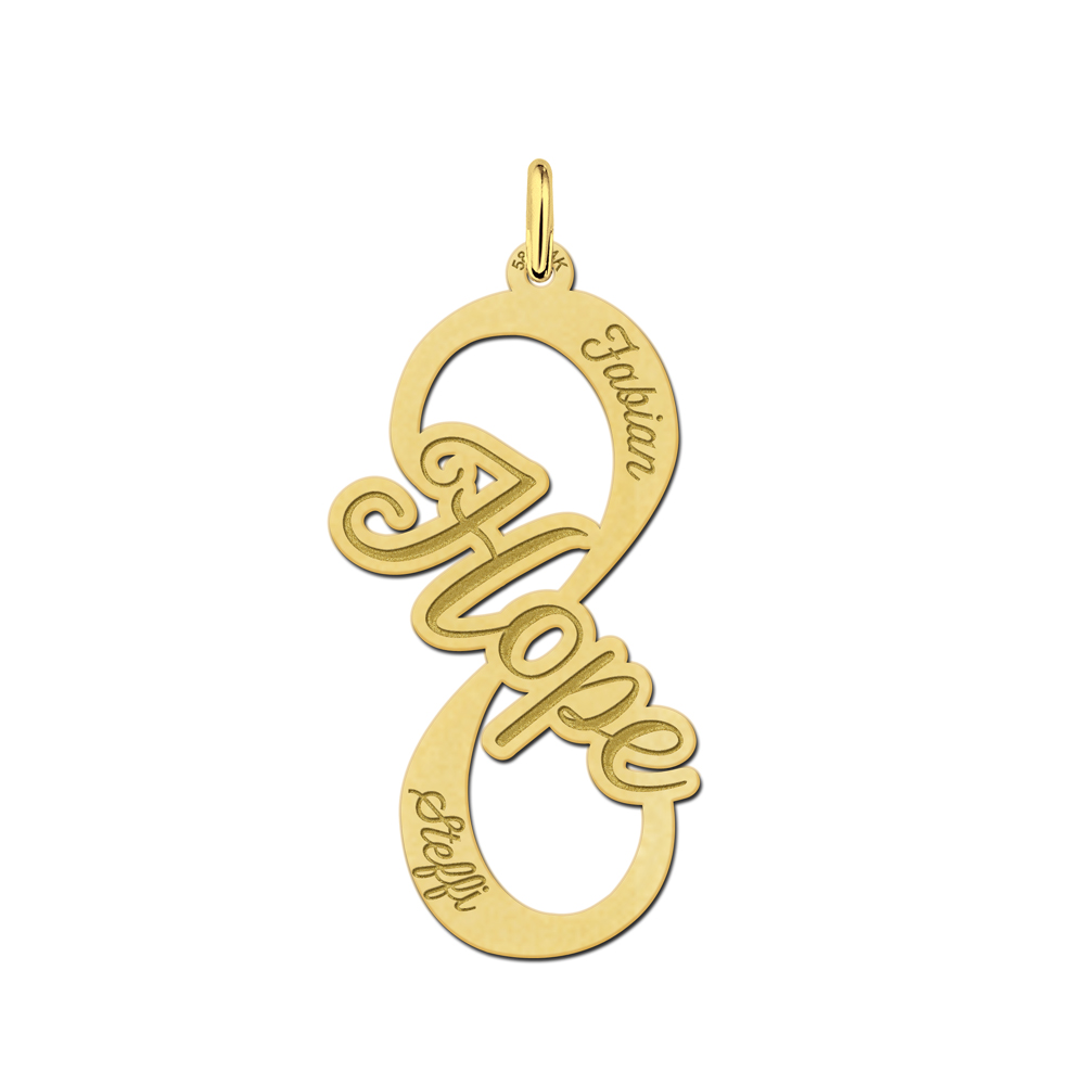 Gouden infinity hanger hope