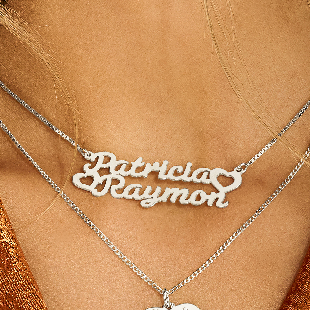 Zilveren naamketting model Patricia-Raymon