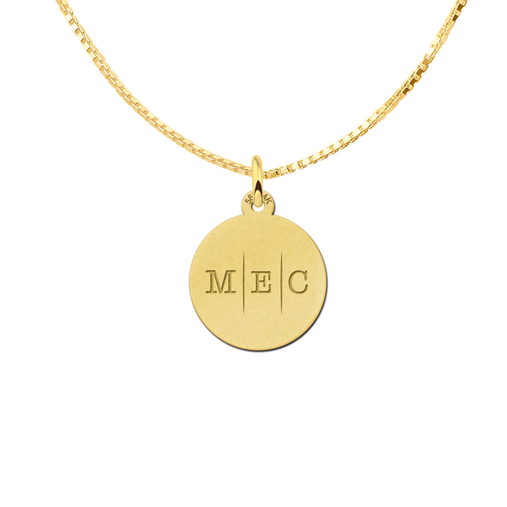 Initial ketting van goud met drie letters