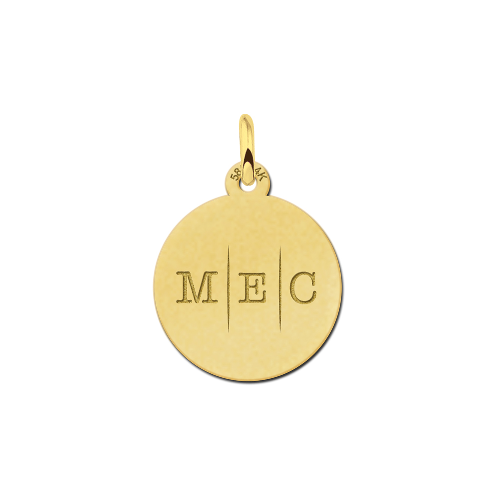 Initial ketting van goud met drie letters