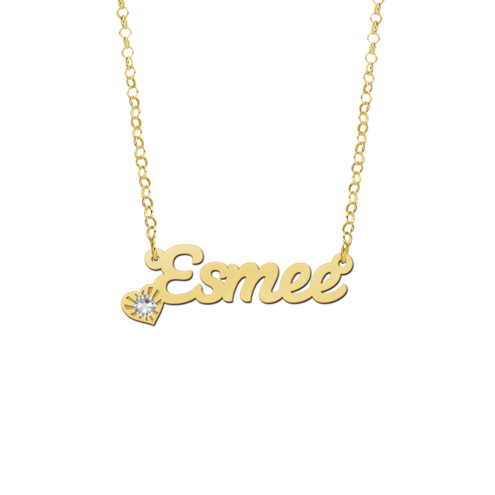 Vergulde naam ketting model Esmee