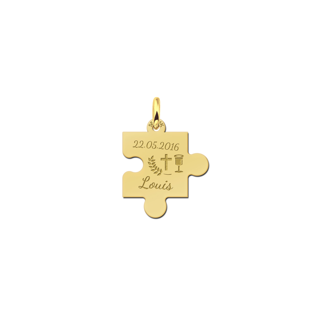 Gouden hanger puzzelstuk