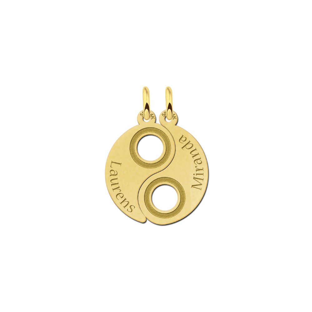 Breekhartje goud YinYang Breekhartje goud YinYang
