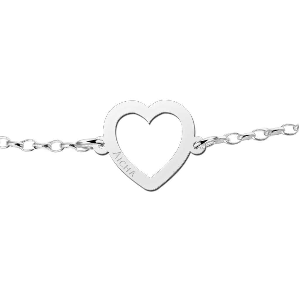 Zilveren armband met hartje