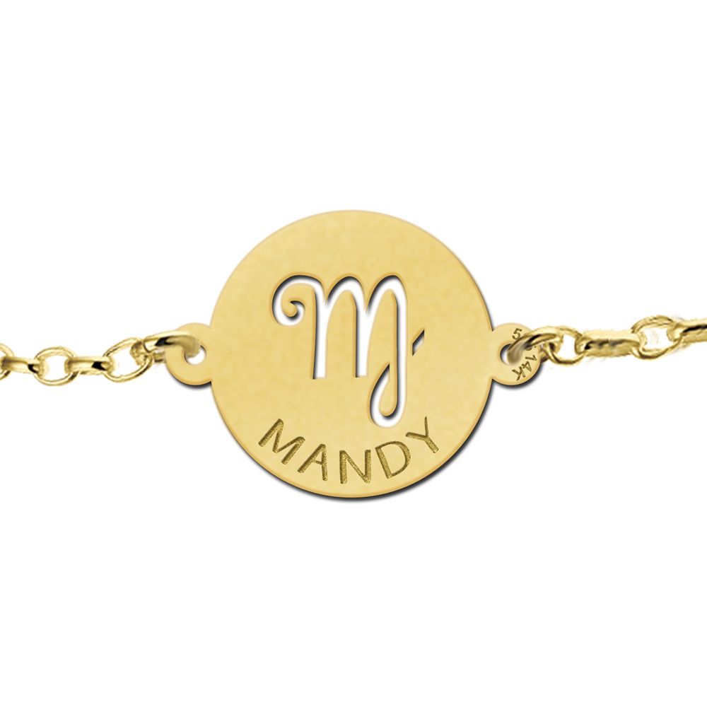 Gouden armband met sterrenbeeld rond Maagd
