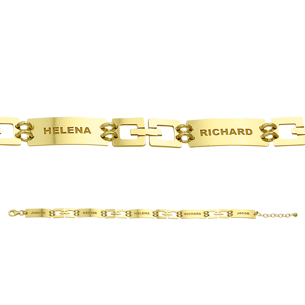 Gouden armband schakels rechthoek