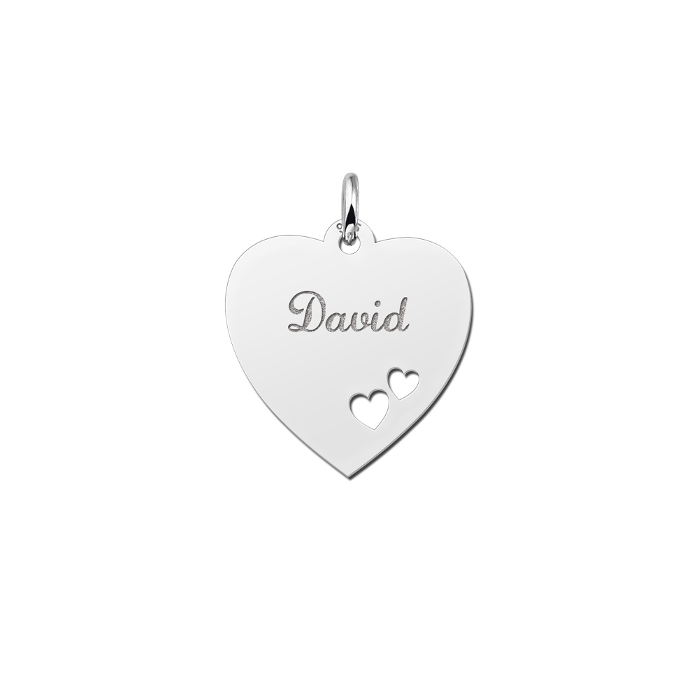 Handboek Autorisatie antiek Zilveren ketting met hartje | Gepersonaliseerd | Names4ever