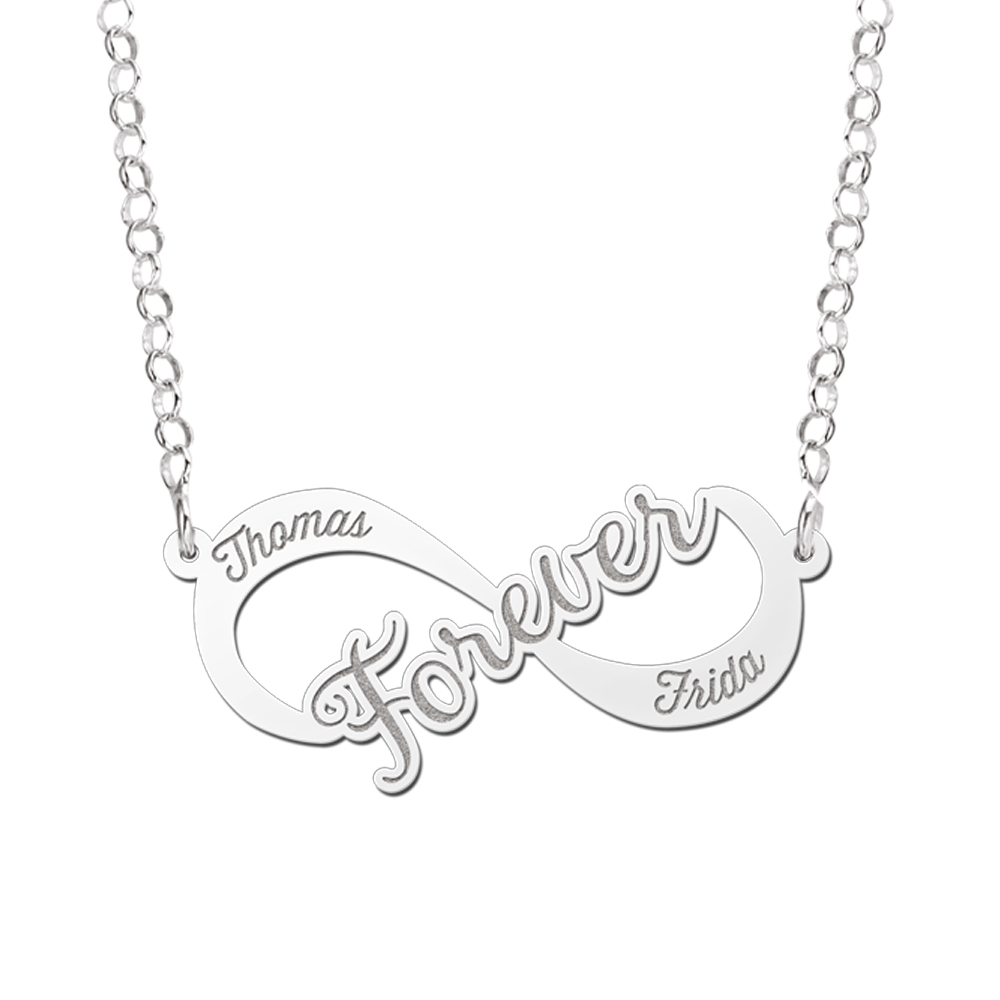 Zilveren infinity ketting forever