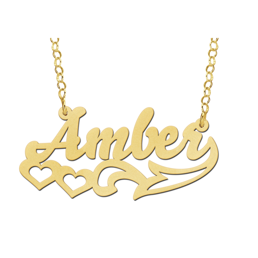 Naamketting verguld model Amber